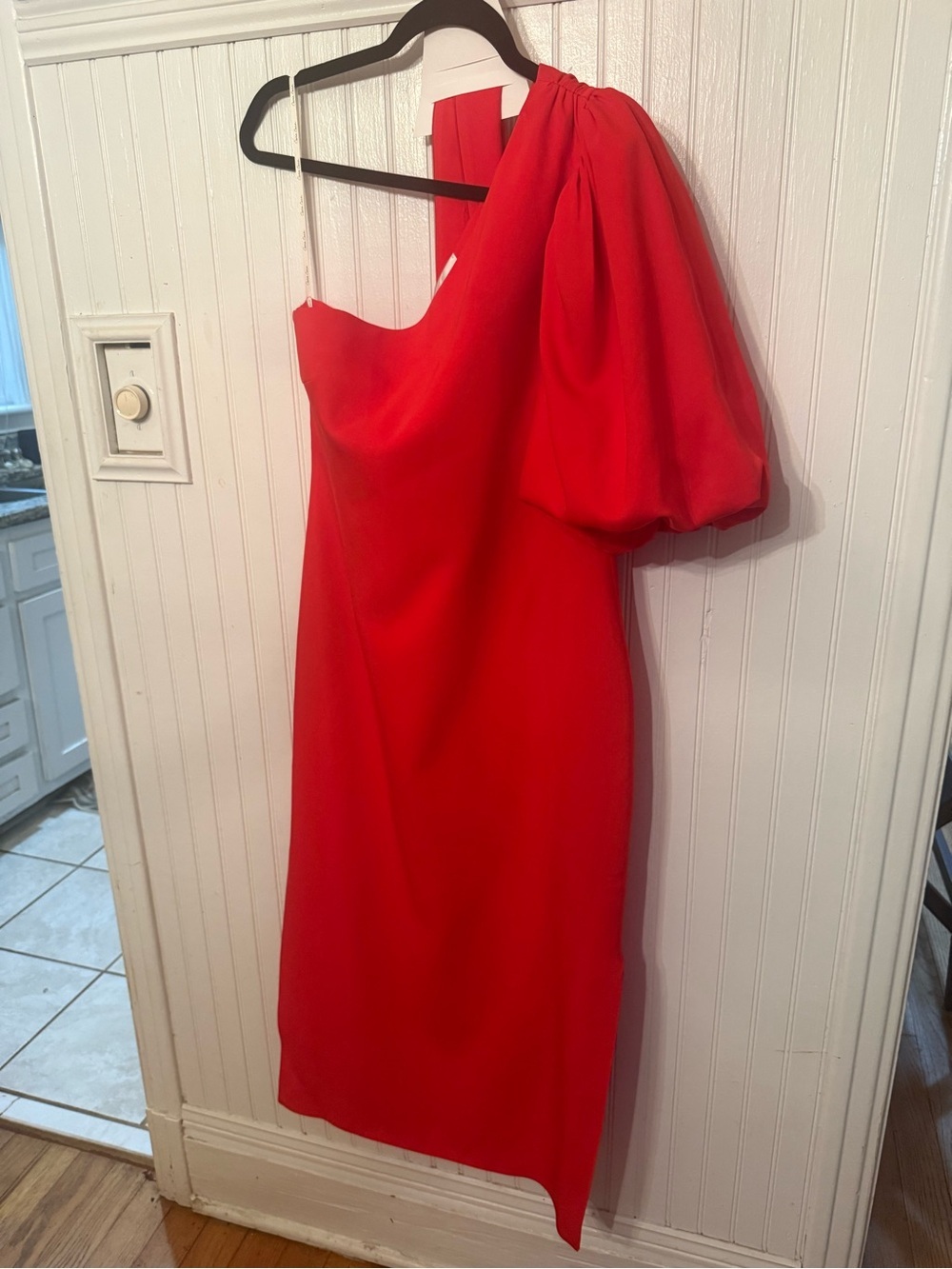 Cara Cara Lucia One Shoulder Red Medium Midi Dress